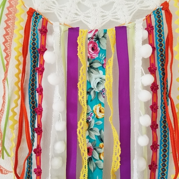 🌸 Medium One-of-a-kind Unique Handmade Boho Dream Catcher Wall Home Decor - Picture 5 of 7